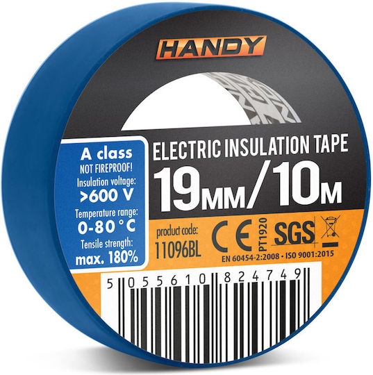 Handy Μονωτική Ταινία 19mm x 10m 10τμχ Μπλε