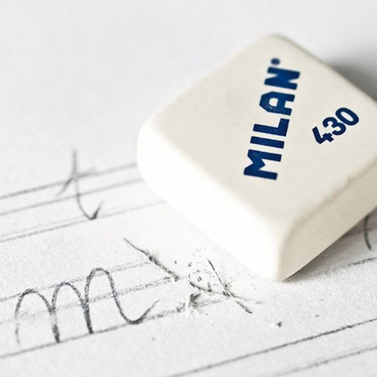 Milan Eraser for Pencil and Pen 30pcs White