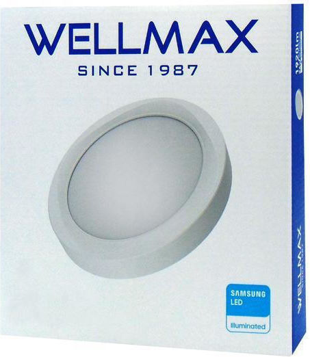 Wellmax Rundes LED-Panel 24W mit Kaltweißem Licht 6500K 22,5cm 2Stück