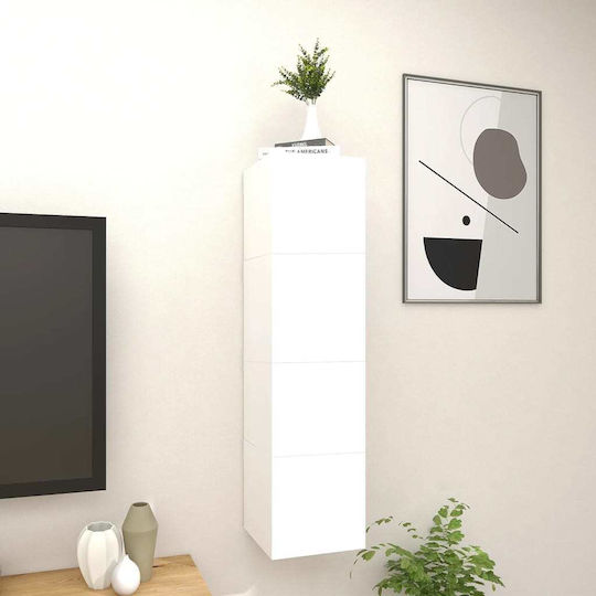 Dulap Pandantiv Pentru Sufragerie Din Placă Din Lemn Agregat Alb 30.5x30x30cm
