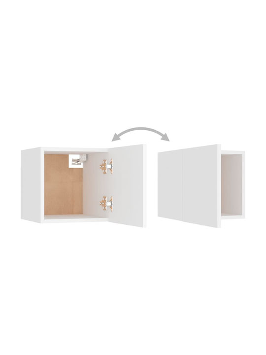 Wand Wohnzimmer Vitrine aus Spanplatte Weiß 30.5x30x30cm