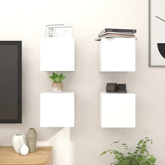 Dulap Pandantiv Pentru Sufragerie Din Placă Din Lemn Agregat Alb 30.5x30x30cm