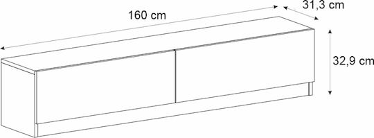 Έπιπλο Τηλεόρασης Ahenk Λευκό Μ160xΠ31.3xΥ32.9cm