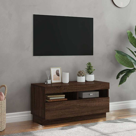 Έπιπλο Τηλεόρασης με Φωτισμό LED Μαύρο Μ80xΠ35xΥ40cm