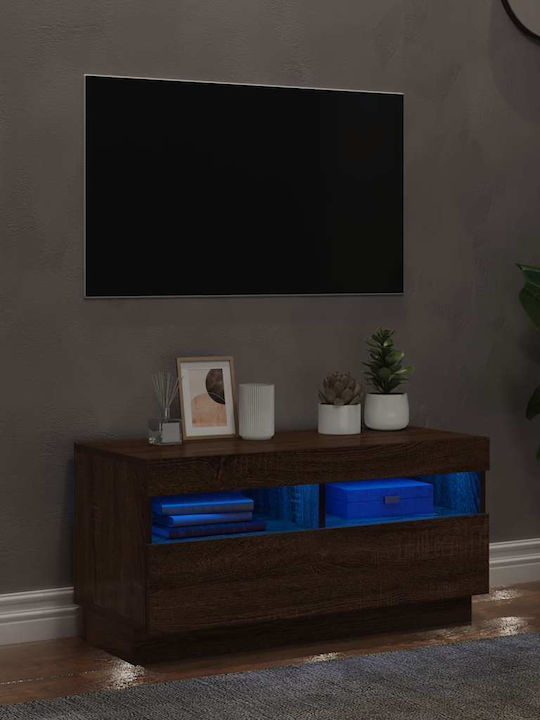 TV Stand with LED Lighting White L80xD35xH40cm