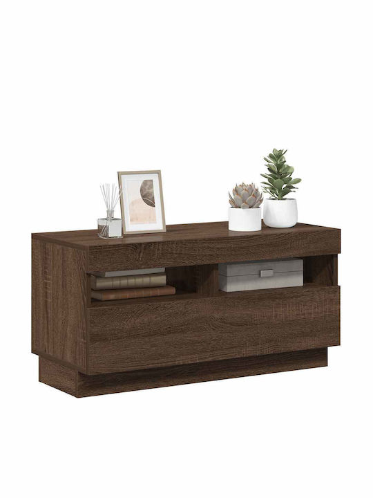 TV Stand with LED Lighting White L80xD35xH40cm