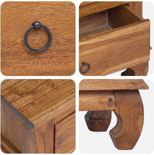 TV Stand Made of Solid Brown Wood L110xD35xH40cm