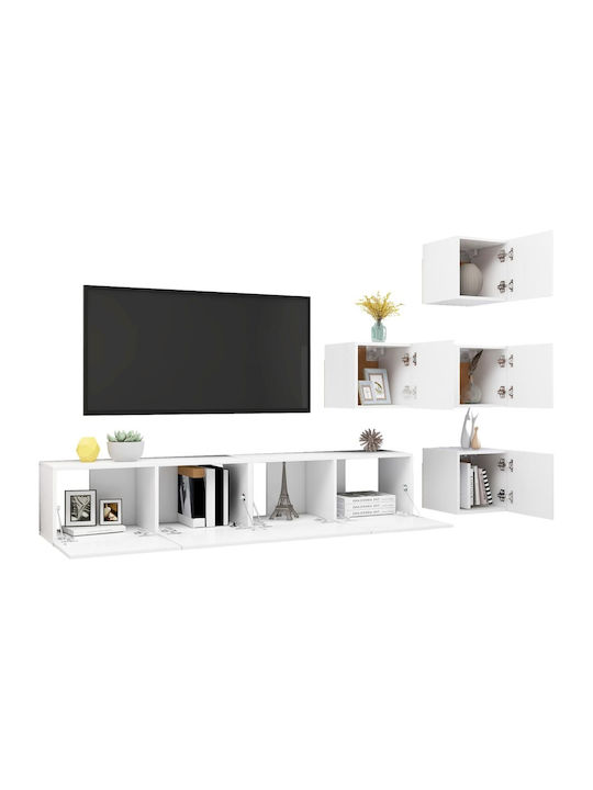 Wall Living Room Cabinet made of Particle Board White 80x30x30cm