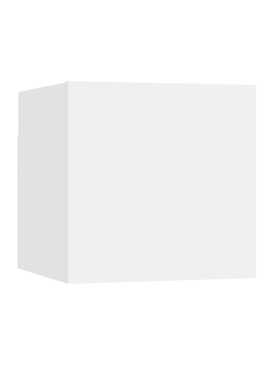 Wall Living Room Cabinet made of Particle Board White 80x30x30cm