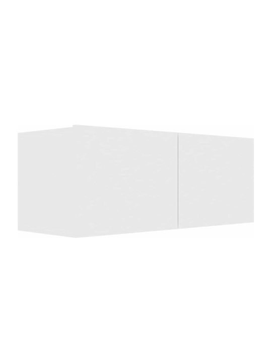 Wall Living Room Cabinet made of Particle Board White 80x30x30cm