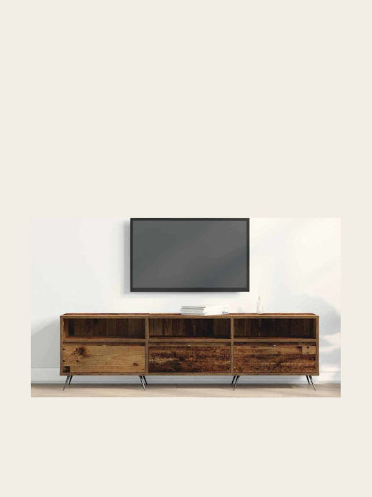 TV-Ständer aus Metall & altem Holz M150xT30xH44.5cm