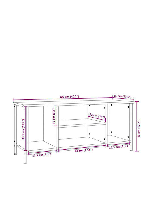 TV Stand Black Oak M102xD35xH45cm