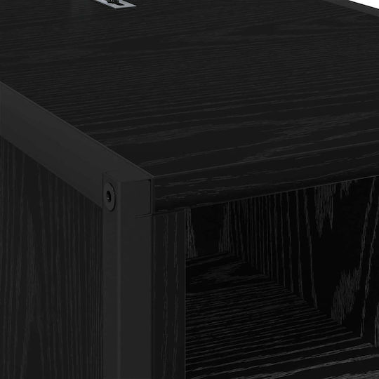 Wooden Bedside Tables Black Set of 2 39.5x30x50cm