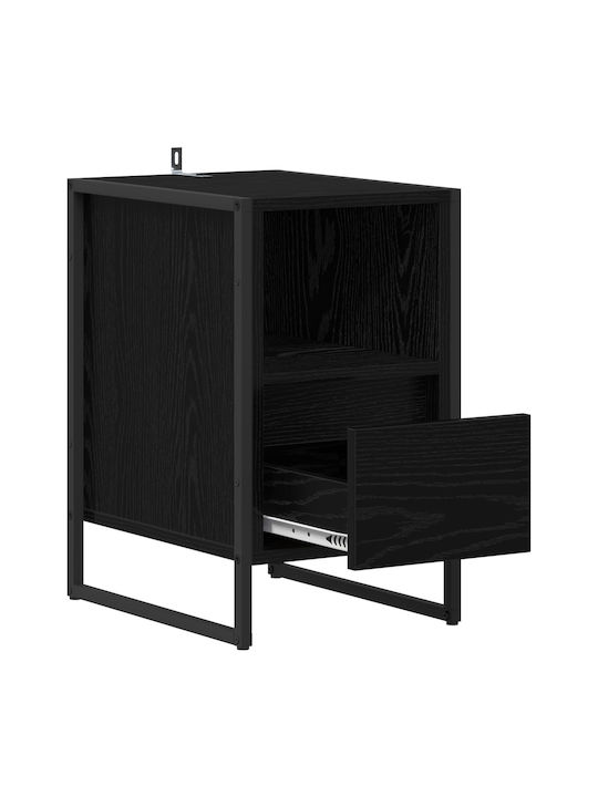 Noptiere Negre 2buc 39.5x30x50cm