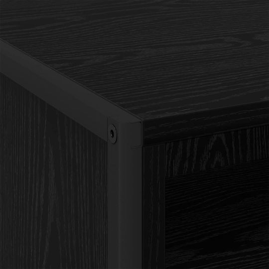 vidaXL Bedside Tables Wooden Black 2 Pieces 50x39.5x50cm