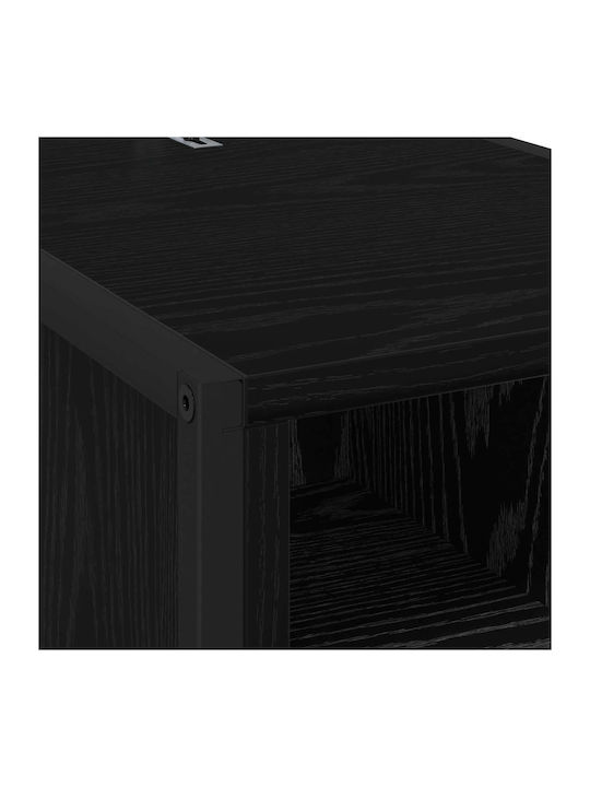 Wooden Bedside Table Black 39.5x30x50cm