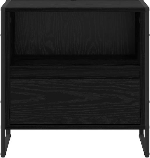 vidaXL Bedside Tables Wooden Black 2 Pieces 50x39.5x50cm