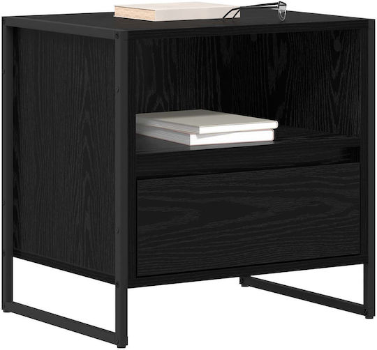 vidaXL Bedside Tables Wooden Black 2 Pieces 50x39.5x50cm