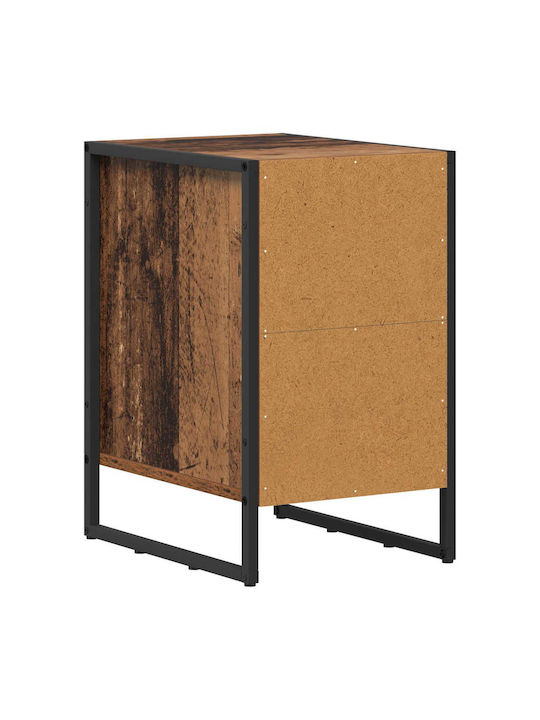 Wooden Bedside Table Brown 39.5x30x50cm