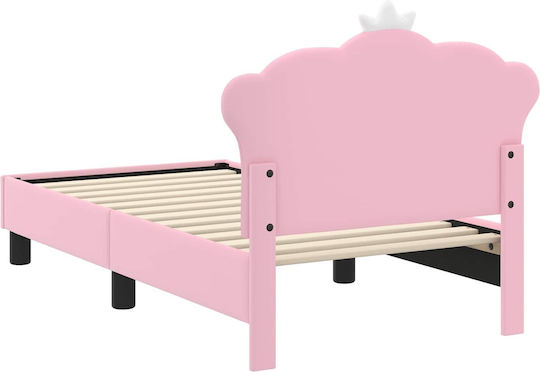 Kids Bed Single Pink for Mattress 70x140cm