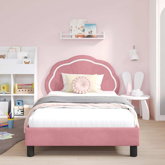 Kids Bed Single Pink for Mattress 90x200cm
