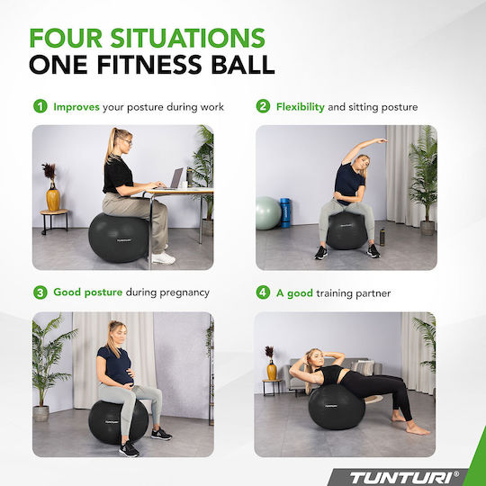 Tunturi Ball Pilates 90cm in Schwarz Farbe