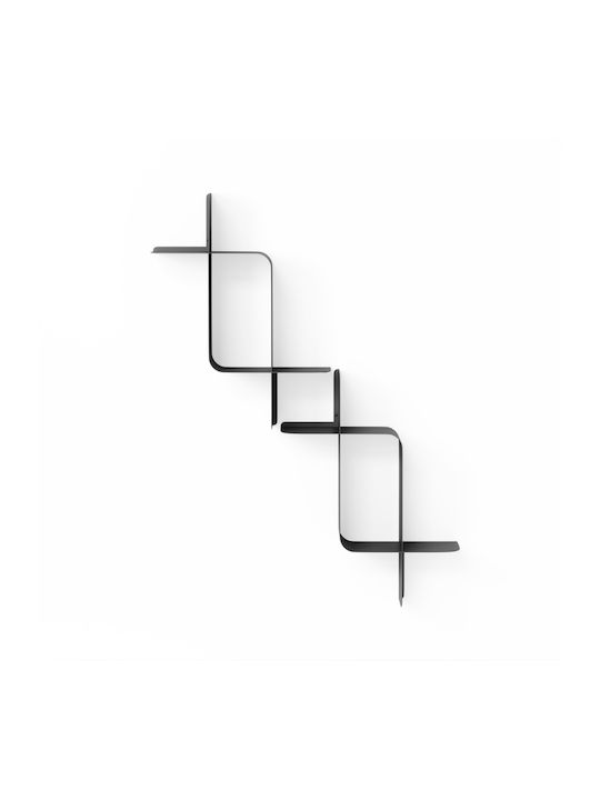 Wandregale Montage Set Schwarz 2Stücke 61x15x47cm
