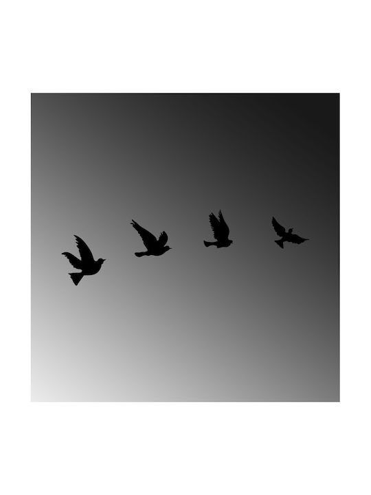Decorative Silhouette Pigeons Black Metallic 16x15cm
