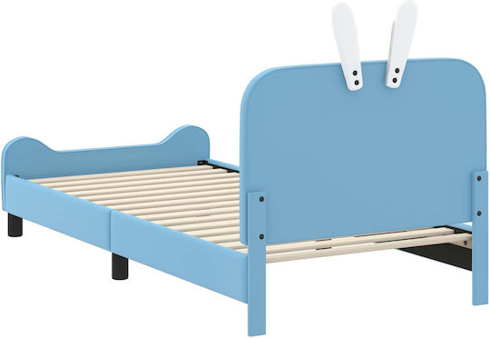 Kinderbett Klassisch Einzeln Blau für Matratze 90x200cm