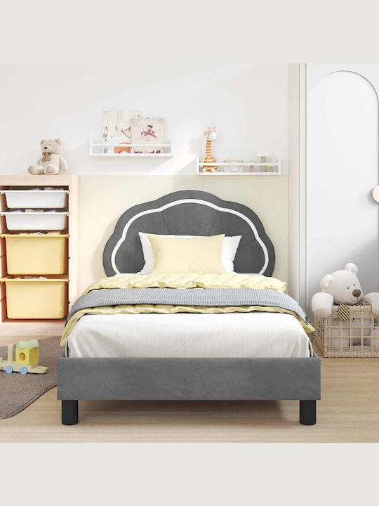 Kids Bed Single Gray for Mattress 90x200cm