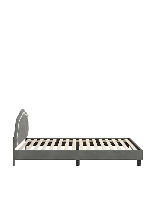 Kids Bed Single Gray for Mattress 90x200cm