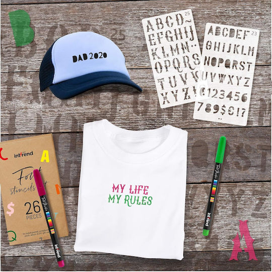 Stencil Set 26 Writing Templates Letters Numbers Intrend Different Styles Fonts