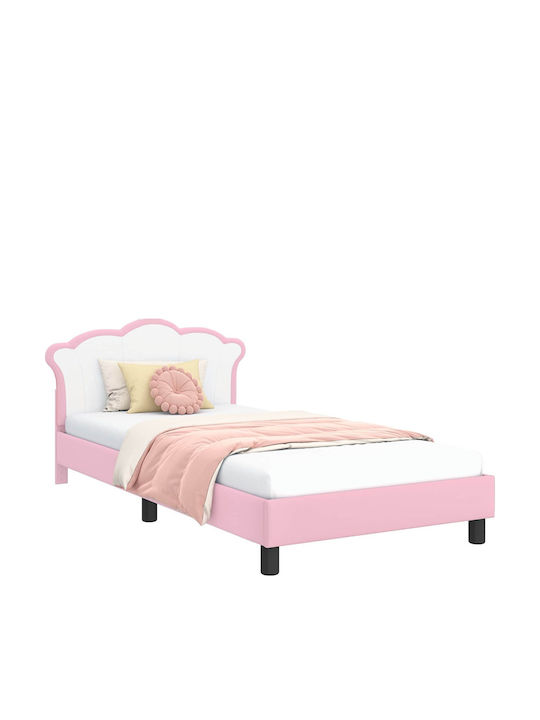 Kids Bed Single Pink for Mattress 80x200cm