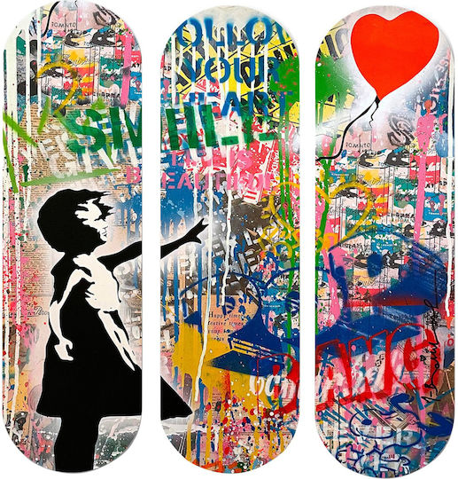 Wallity Wall Decor Multicolour Wooden 70x70cm 3 Pieces