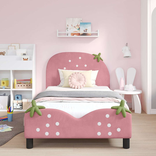 Kinderbett Einzeln Rosa für Matratze 90x190cm
