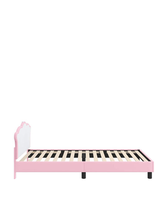 Kids Bed Single Pink for Mattress 80x200cm