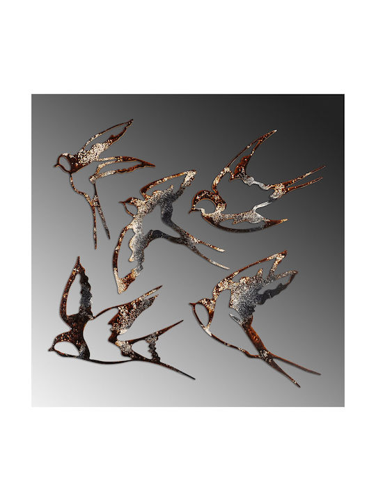 Wallity Copper Wall Decor Made of Metallic 14cm 5 Pieces
