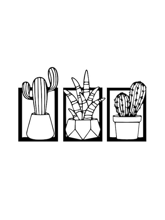 Wallity Decorative Silhouette Nazen Black Made of Metal 49x29cm 3 Pieces