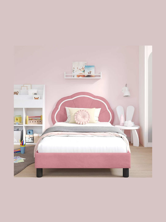 Kids Bed Single Pink for Mattress 90x190cm