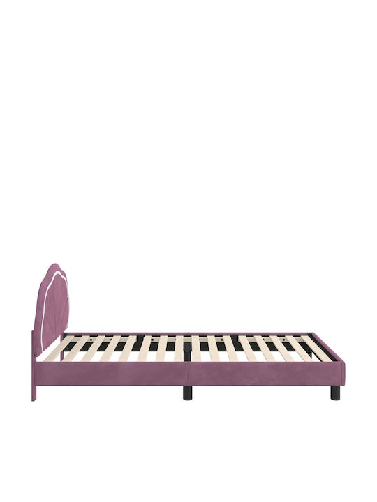 Kids Bed Single Purple for Mattress 80x200cm