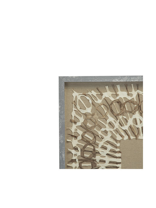 Artekko Διακοσμητικό Τοίχου Mosaic Μπεζ από Ξύλο 60x3x60cm 2τμχ