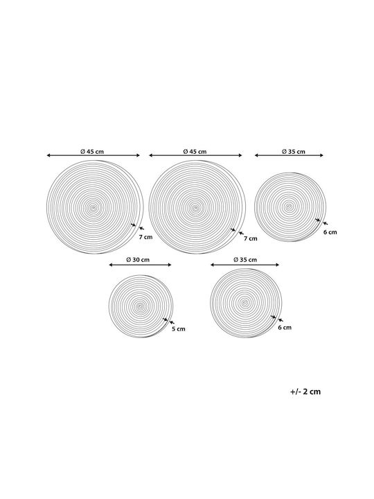 Beliani Handmade Wicker Plate 5 Pieces