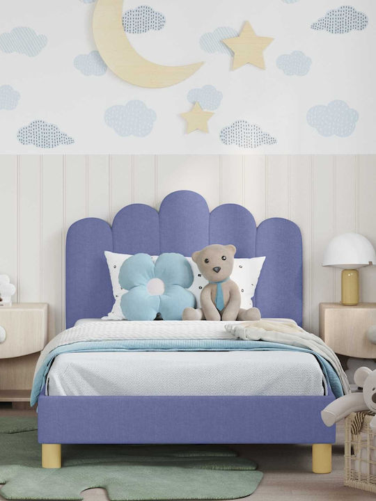 Kids Bed Single Blue for Mattress 90x190cm