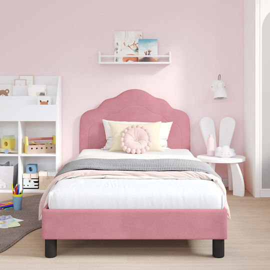 Kids Bed Single Pink for Mattress 90x190cm