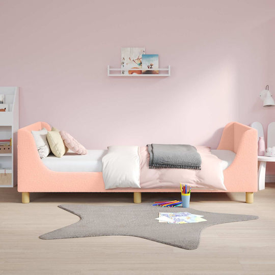 Kids Bed Single Pink for Mattress 90x200cm