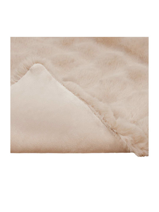 vidaXL Pelzige Decke Couch 130x150cm Beige