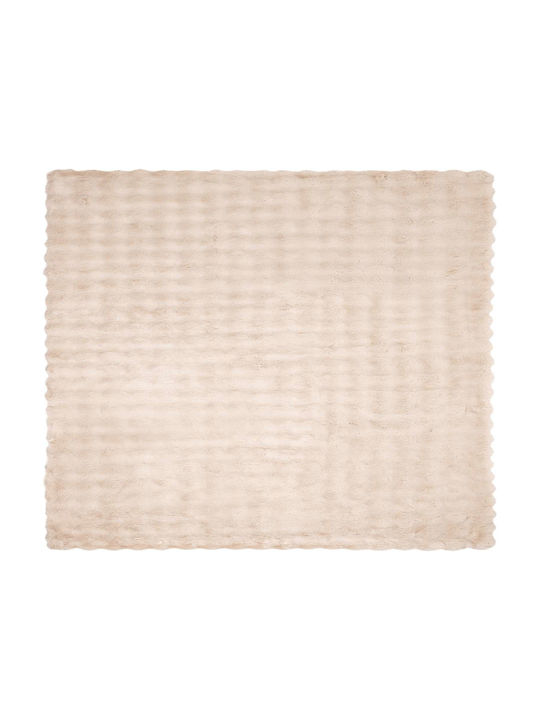 vidaXL Pelzige Bettdecke Übergröße 240x270cm Beigefarbe