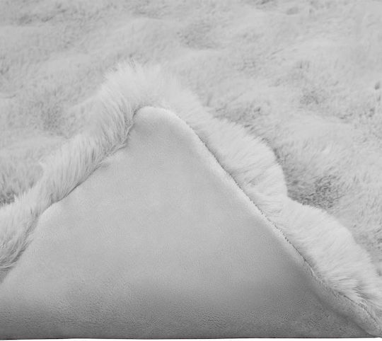 vidaXL Furry Double Bed Blanket 240x270cm Gray