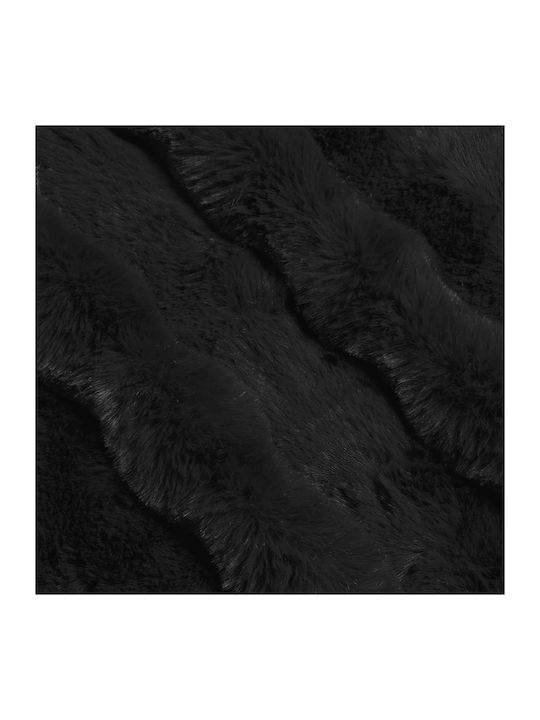 vidaXL Pătură Blănoasă Pentru Canapea 130x150cm Neagră