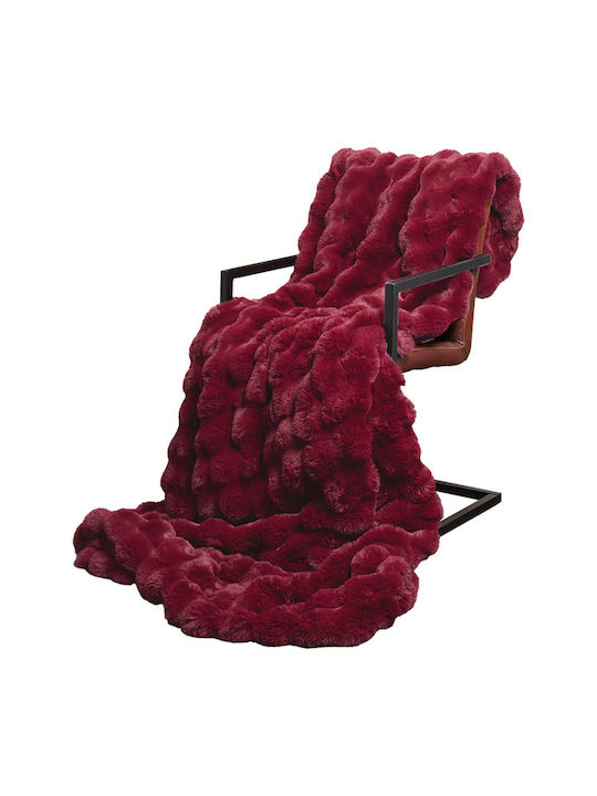 vidaXL Pelzige Decke Übergröße 240x270cm Türkis Rot